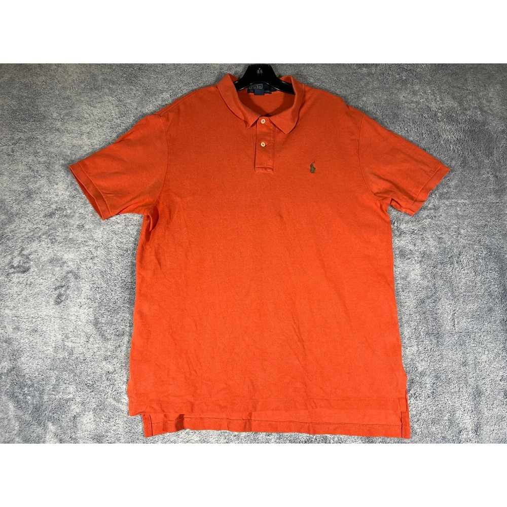 Polo‎ Ralph Lauren Mens XL Orange Short Sleeve Cotton Pique Polo  Classic Fit